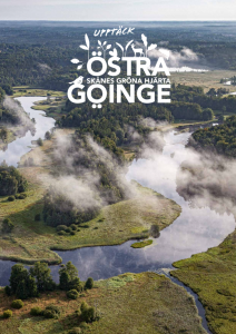 Omslagsbild på nytt platsmagasin med texten "Upptäck Östra Göinge".