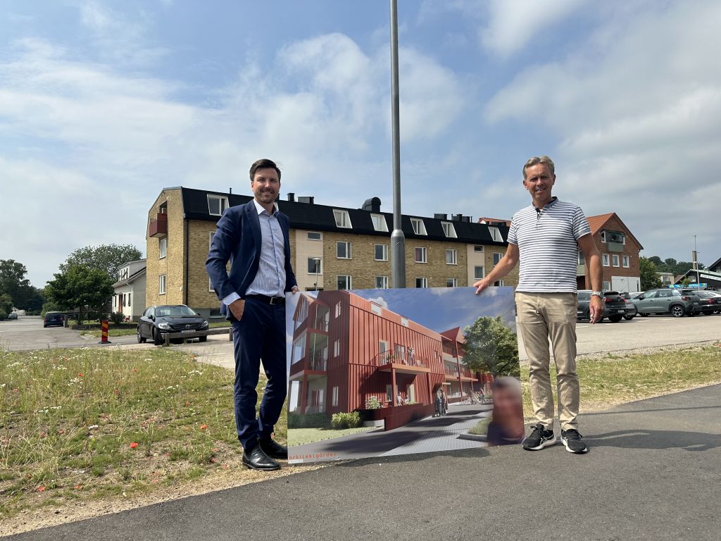 Bild på Patric Åberg (M), kommunstyrelsens ordförande, och Magnus Nilsson (KD), Göingehems styrelseordförande.