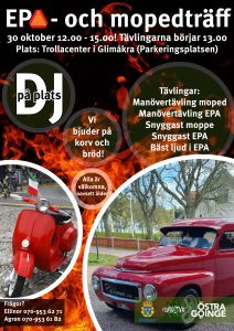 En poster som visar info EPA- och mopedträffen.